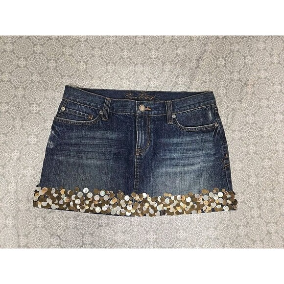 Abercrombie & Fitch Dresses & Skirts - Vintage Y2K Abercrombie & Fitch Jean Mini Skirt Bedazzle Size 27 Womens 4 NWT
